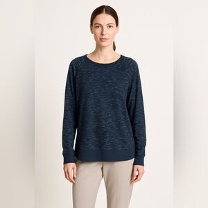 Threads 4 Thought Heathered Navy Blue Long Sleeve Sweater Sz M EUC